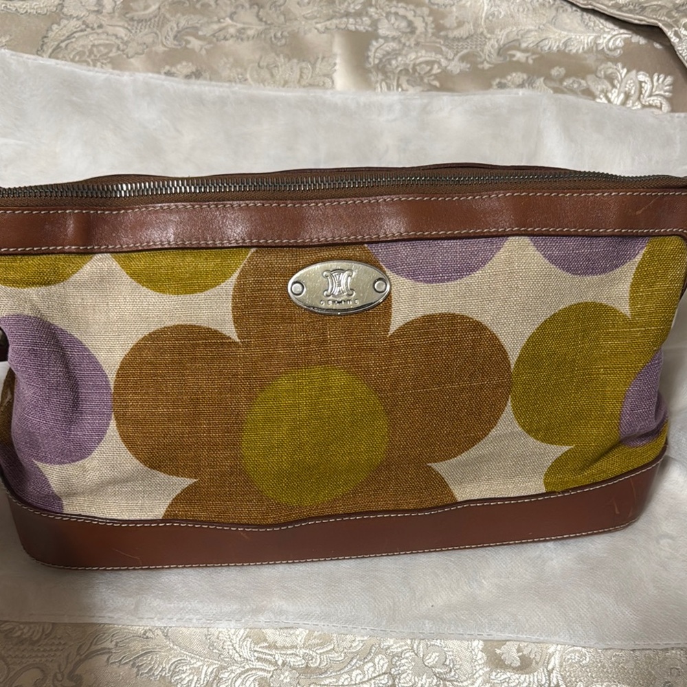 Brown and Purple Floral Women's Bag